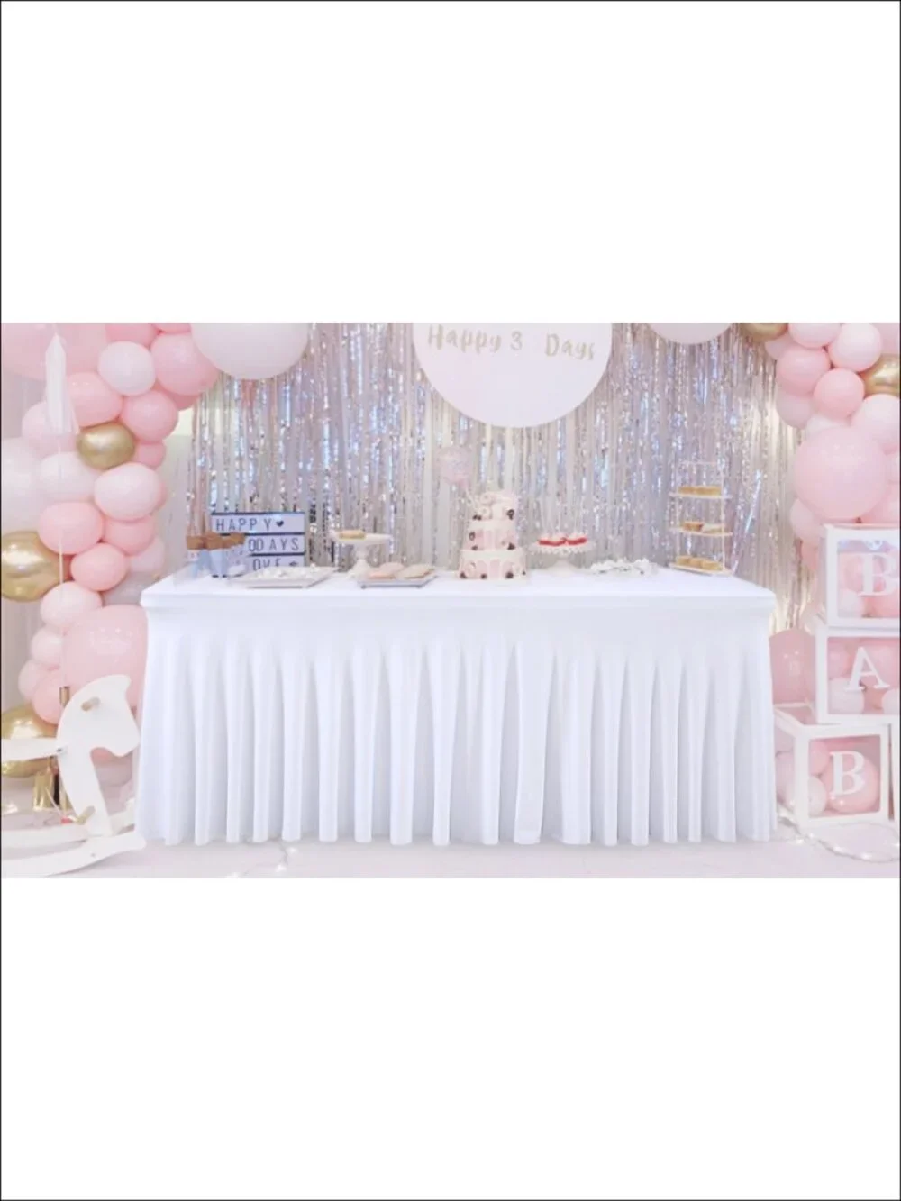 Spandex Table Skirt 6ft One-Piece Wrinkle-Resistant Tablecloth